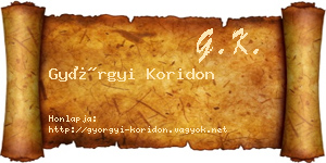 Györgyi Koridon névjegykártya